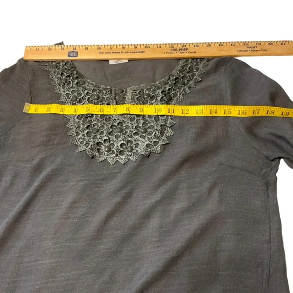 Mad Style Lace Embellished Gray Tunic, Large - Picture 9 of 9